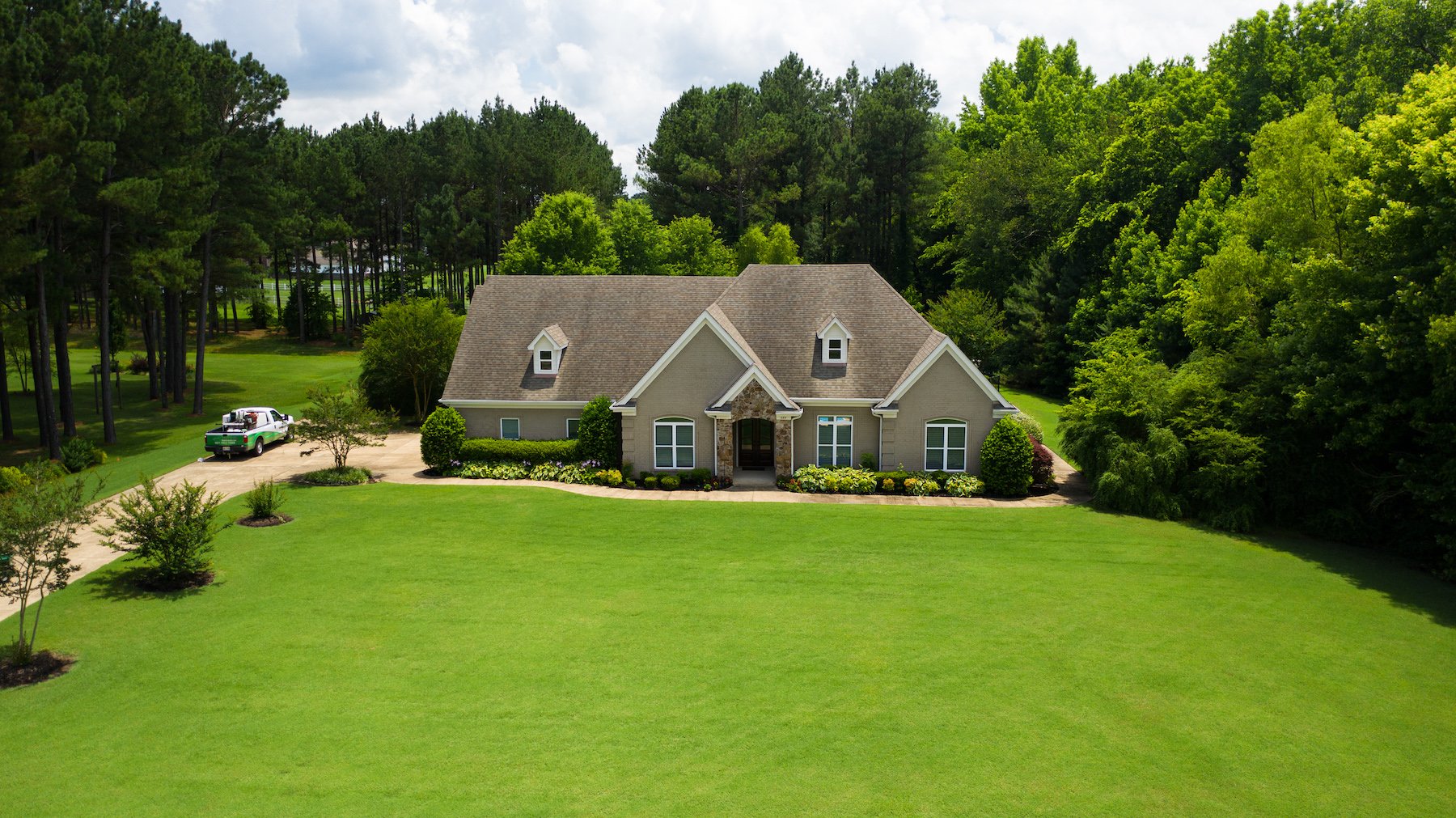 Lush green lawn