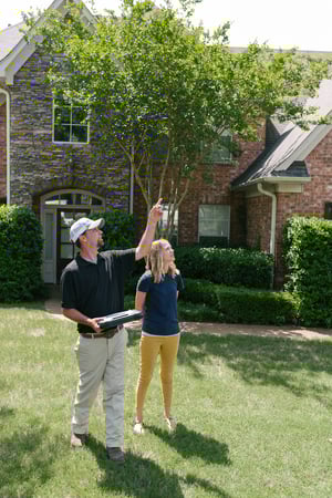 Technician performing tree disease diagnosis