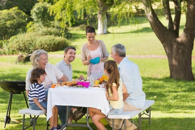 family enjoying lawn without fire ants